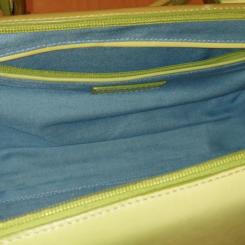 VTG Y2K Sabrina Scala Green & Yellow Ombre Colored Handbag w/Silvertone Hardware - Picture 8 of 17